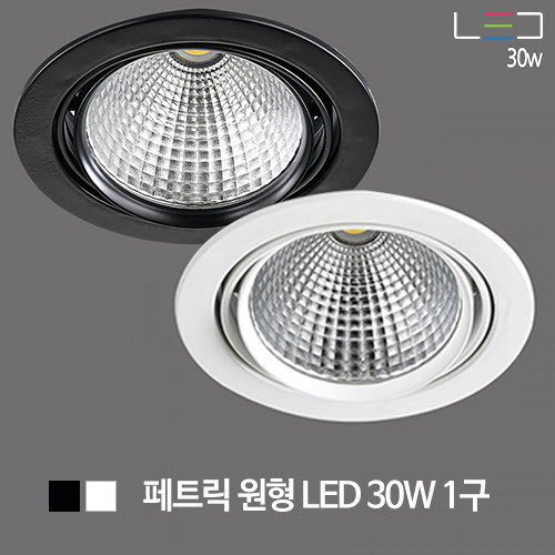 [LED 30W] 페트릭 원형 COB (155mm) 흑색/백색