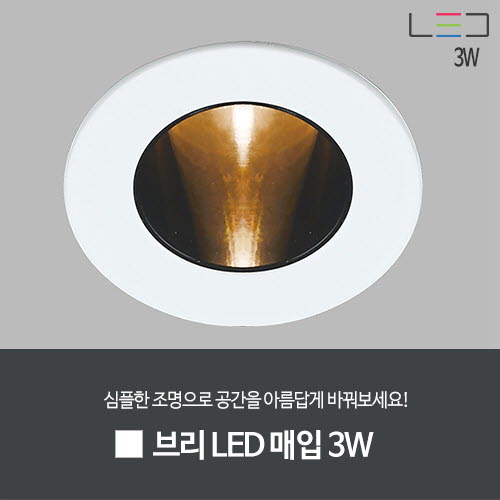 [LED 3W] 브리 LED 매입 타공:45mm (백색)