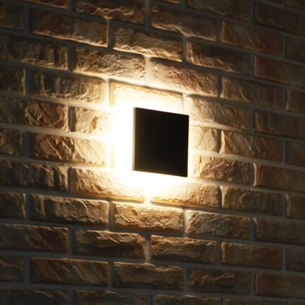 [LED 9W] 정사각 외부벽등 (다크그레이/블랙)