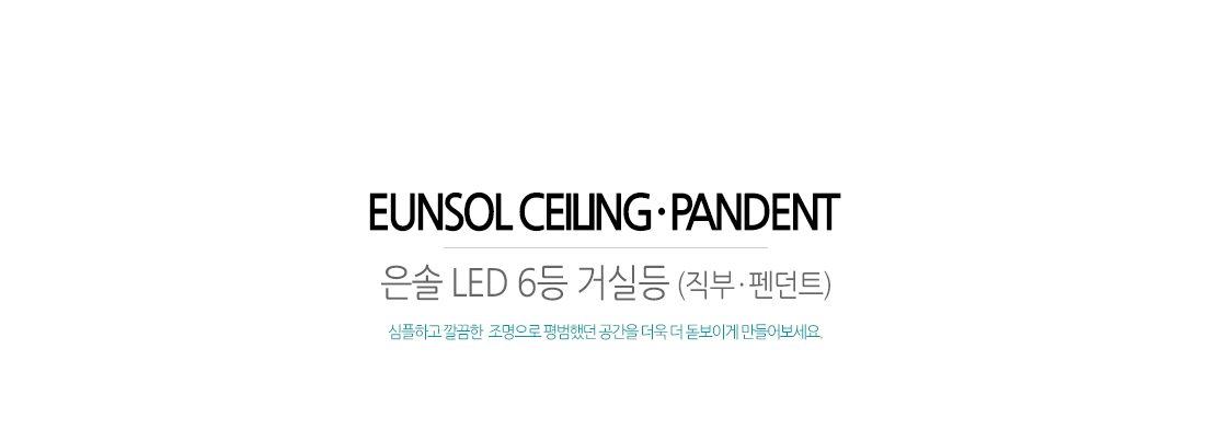 [LED 90W] LED 은솔 6등 거실등 (직부/펜던트)(주광색)