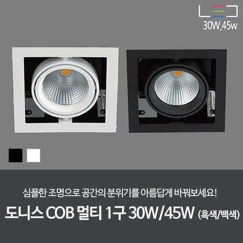 [LED 30W/45W] 도니스 COB 멀티 1구 (흑색/백색)