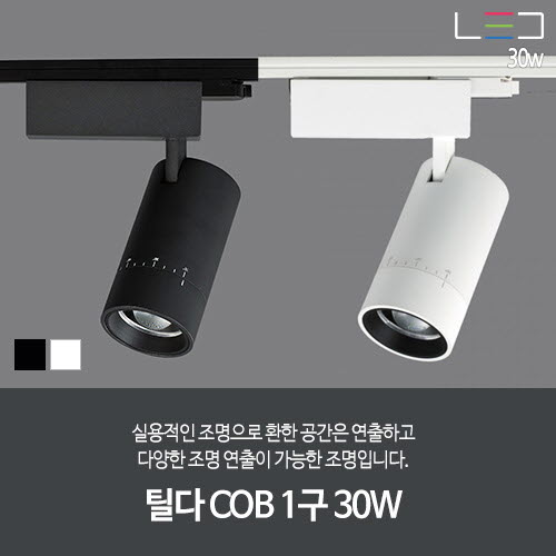 [LED 30W] 틸다 COB 렌즈스포트 1구  (흑색/백색)