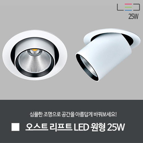 [LED 25W] 오스트 리프트 LED 원형 타공:130mm (백색)