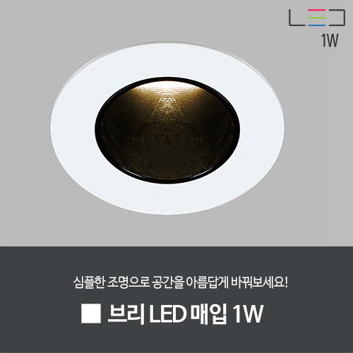 [LED 1W] 브리 LED 매입 타공:35mm (백색)