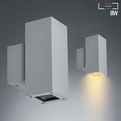 [LED 8W] 단테 2등 사각 벽등 (방수 IP65)