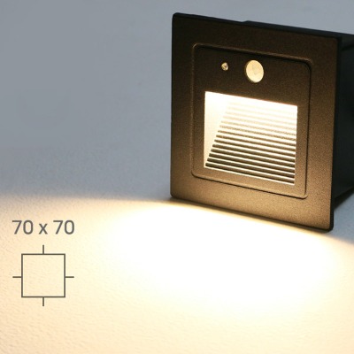 [LED 3W]외부 센서 매입벽등(84/타공70)(블랙)