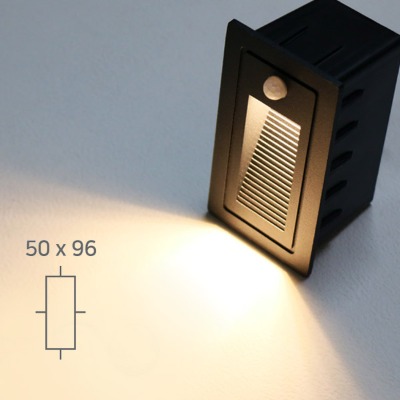 [LED 3W]외부 센서 매입벽등(102/타공96)(블랙)