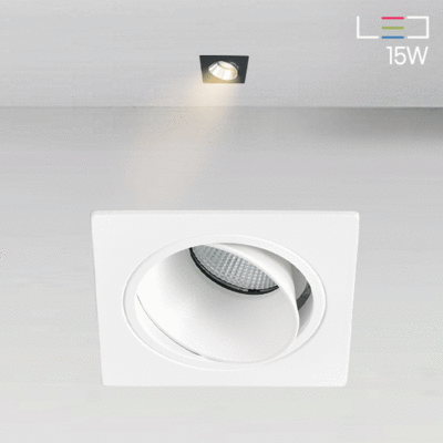 [LED 15W] 메트로 3인치 사각 회전 매입등 (타공:75mm)