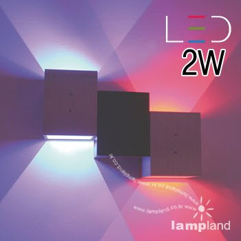 [LED 2W]알미늄 사각 2등 벽등