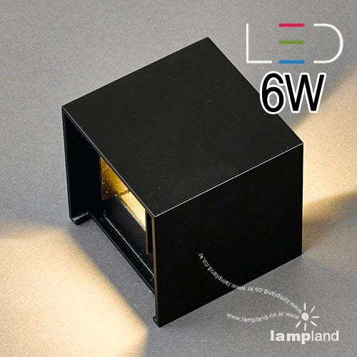 [LED 6W]각도 조절 사각 방수 벽등(흑색)