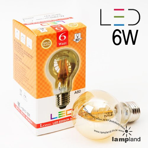 롱 LED 에디슨 A60 26B 6W(전구색)