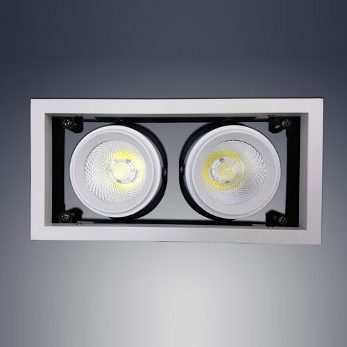 [LED 24W]플랜트 2구 사각 COB 매입등 (타공:190x90 파이)