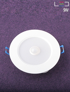 [LED 9W] 5인치 슬림형 매입 센서등 타공:125mm (백색)